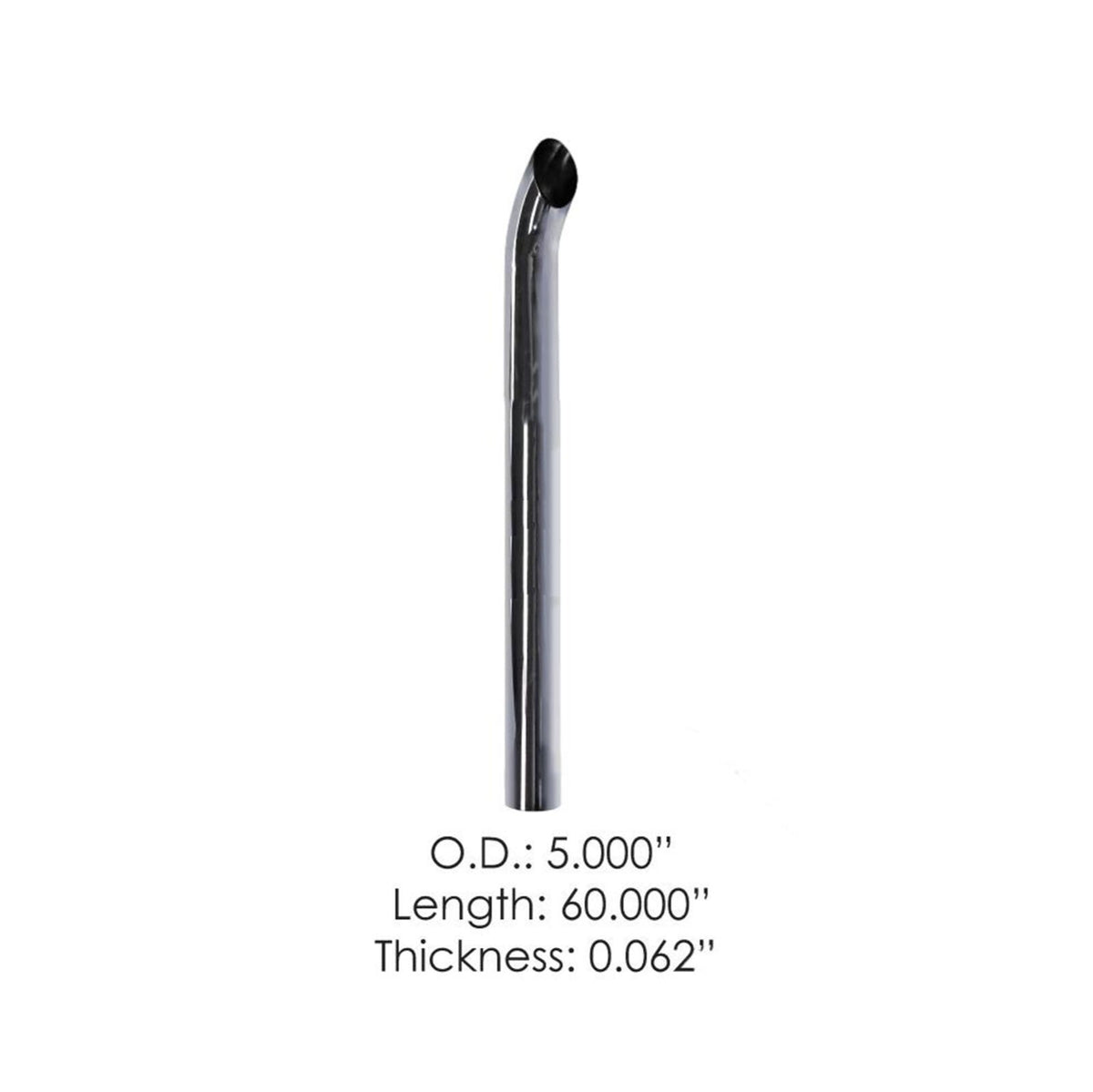 562.U51560 Sc Chrome Striaght Stack 60in L 5in OD