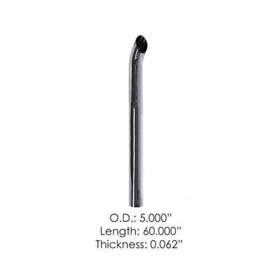 562.U51560 Sc Chrome Striaght Stack 60in L 5in OD