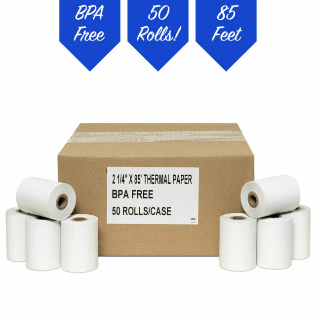 Thermal Receipt Paper Rolls 2-1/4 in x 85 ft - 883712