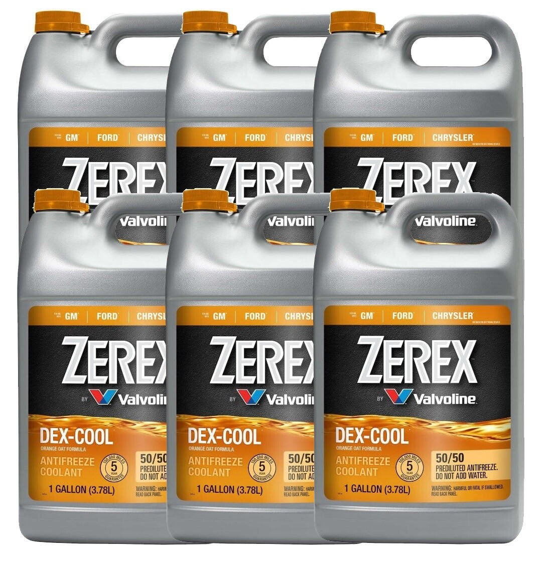 Zerex 50/50 Prediluted Antifreeze/Coolant - Case of 6 x 1 Gal