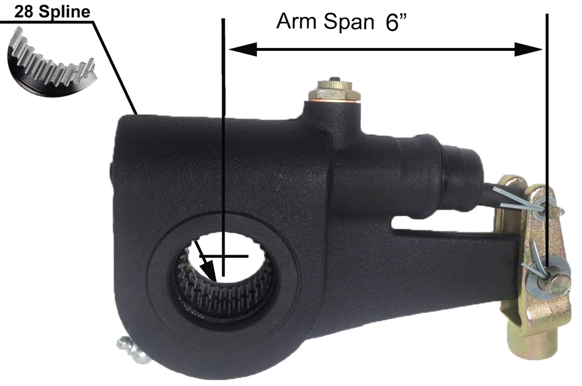 HD Pioneer H-26504 Automatic Slack Adjuster - 28 Spline x 6 in Arm (Meritor Type)
