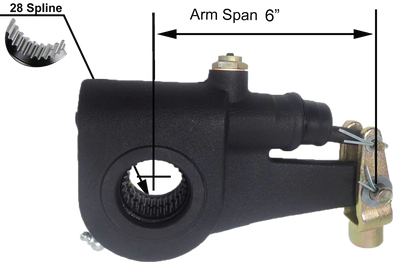 HD Pioneer H-26504 Automatic Slack Adjuster - 28 Spline x 6 in Arm (Meritor Type)