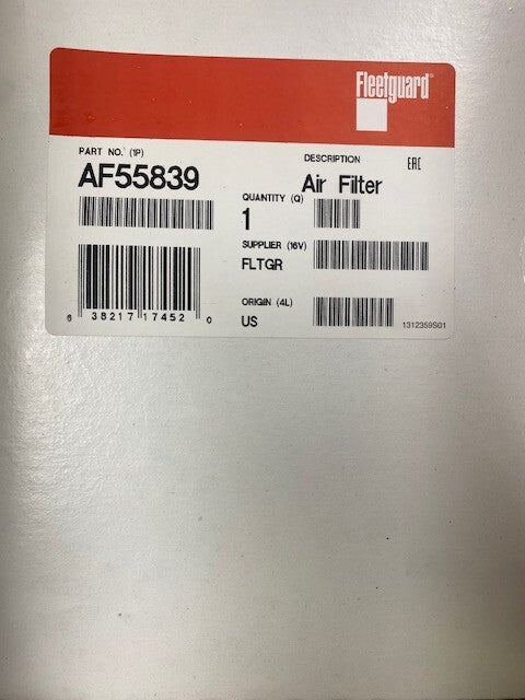 Fleetguard AF55839 Panel Cabin Air Filter
