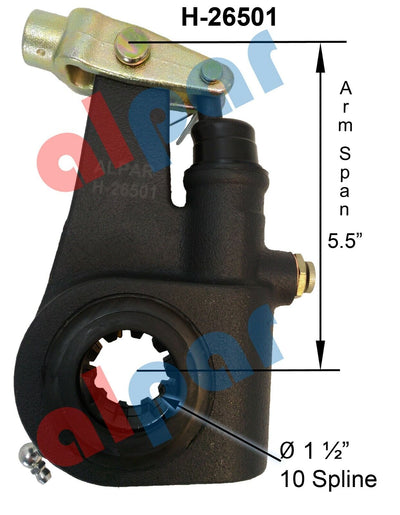 HD Pioneer H-26501 Automatic Slack Adjuster - 10 Spline x 5.5 in Arm (Meritor Type)