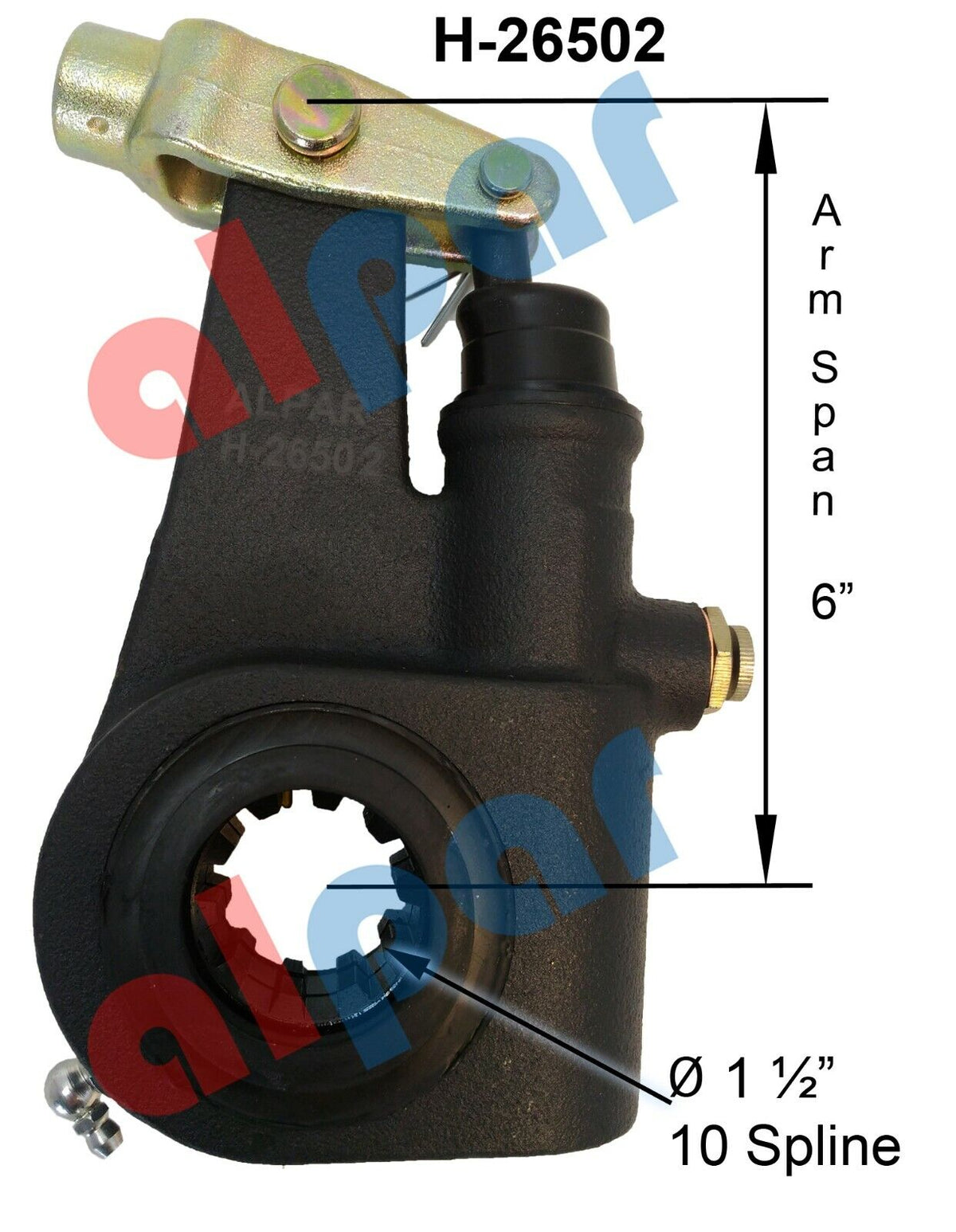 HD Pioneer H-26502 Automatic Slack Adjuster - 10 Spline x 6 in Arm (Meritor Type)