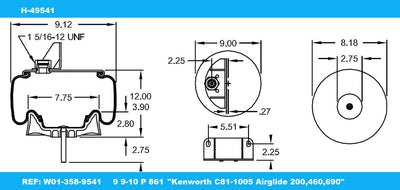 HD Pioneer Suspension Air Spring - H-49541