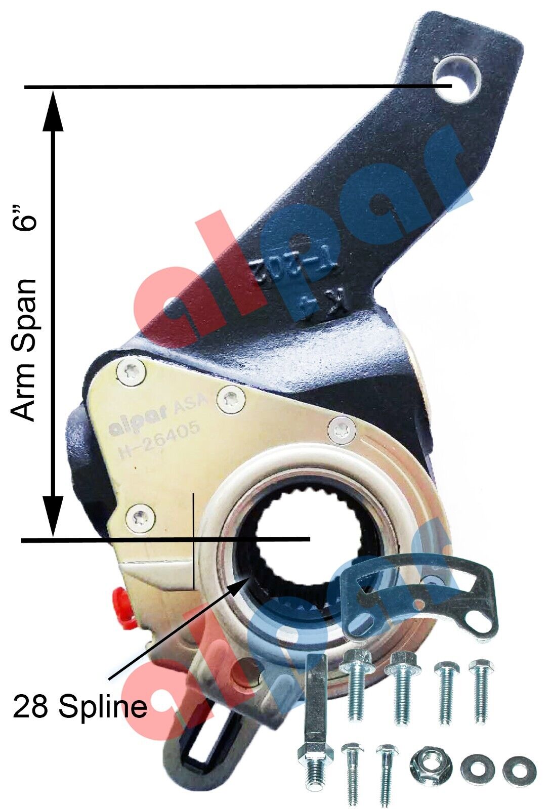 HD Pioneer H-26405 Automatic Slack Adjuster - 1-1/2 in 28 Spline x 6 in Arm