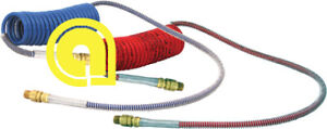 HD Pioneer H-30315 Coiled Air Brake Hose Set - 15 ft Nylon, Red & Blue, 40 in Lead
