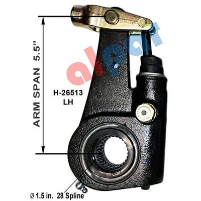 HD Pioneer H-26513LH Automatic Slack Adjuster - 1-1/2 in 28 Spline x 5.5 in Arm, Left Hand