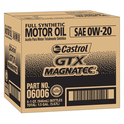 Buy 15252E Castrol GTX MAGNATEC Synthetic Blend Wholesale | 0W20 | 6 of 1 Quarts | # 06006