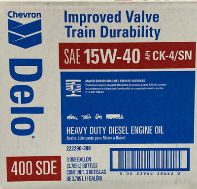 CHEVRON DELO 400 SAE 40W 3CASES/ 1 GALLON