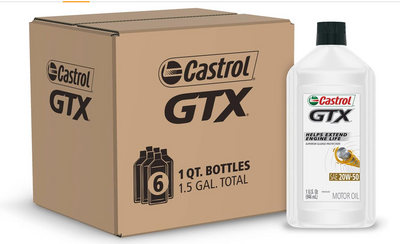 151A8E CASTROL GTX 6/1 20W50 (6QUARTS/1 CASE)
