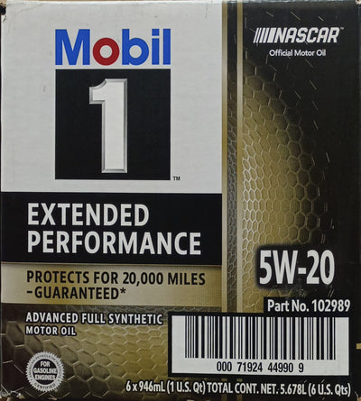 102989 MOBIL EXTENDED PERFORMANCE 5W20 (6 QUARTS /1 CASE)
