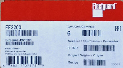 FLEETGUARD FUEL FILTER FF2200