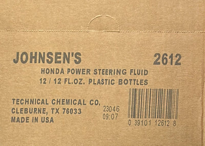 2612 Johnsen Honda/Acura Power Steering Fluid  | 12 Oz