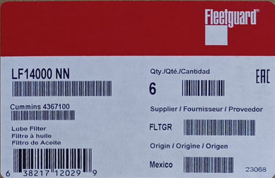 FLEETGUARD OIL FILTER LF14000NN