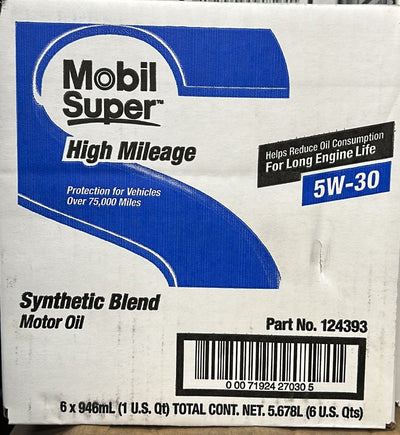 124393 MOBIL SUPER HIGH MILEAGE 5W30 (6 QUARTS /1 CASE)