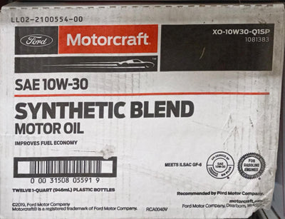 XO10W30Q1SP MOTORCRAFT SYNTHETIC BLEND 10W30 (12 QUARTS/1 CASE)