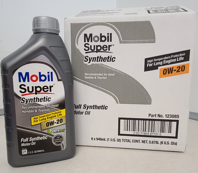 123085 MOBIL SUPER SYNTHETIC 0W20 (6 QUARTS /1 CASE)