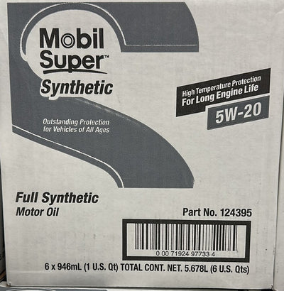124395 MOBIL SUPER SYNTHETIC 5W20 (6 QUARTS /1 CASE)
