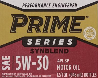 96009 PRIME SERIES 5W30 (12 QUARTS/1 CASE)