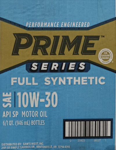 96057 Prime Series 10W30 Full Synthetic Dexos Wholesale | 6 Quarts of 1 Case