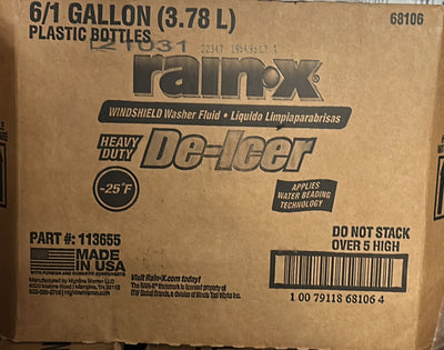 113655 RAINEX -25°F Degree De-Icer Windshield Washer Fluid (6 GALLON/ 1 CASE)