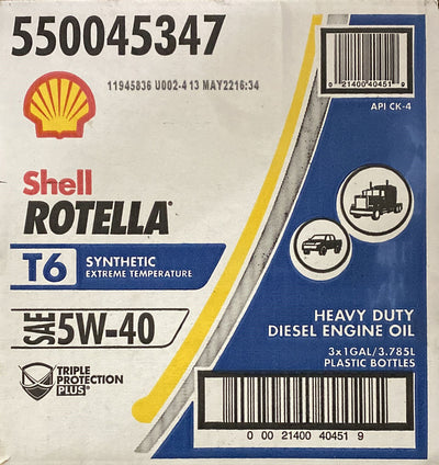 Buy 550045347 Shell Rotella T6 5W40 Full Synthetic Wholesale | 3 of 1 Gallon