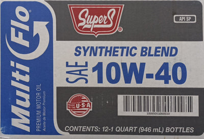 SUS51 SUPER S 10W40 MULTIFLOW SYNTHETIC BLEND (12 QUARTS/1 CASE)