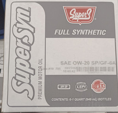 SUS795 SUPER S FULL SYNTHETIC 0W20 (6 QUARTS/1 CASE)