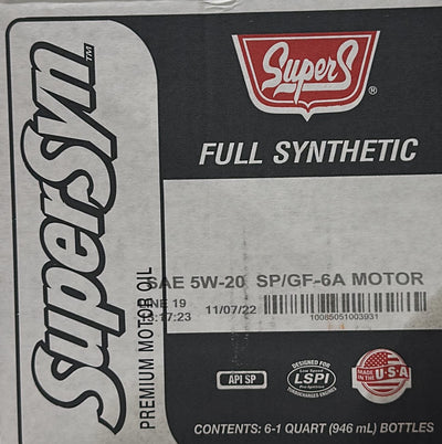 SUS393 SUPER S FULL SYNTHETIC 5W20 (6 QUARTS/1 CASE)