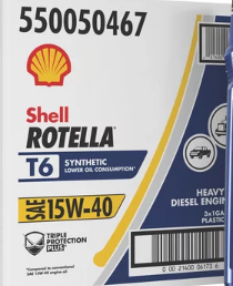 550050467 SHELL ROTELLA T6 FULL SYNTHETIC MOTOR OIL 15W40 3/1 GALLON