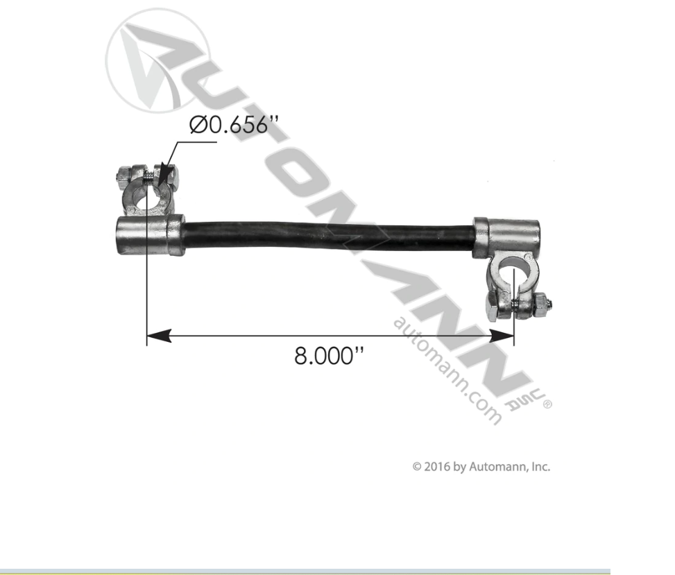 Cable Batt JMPR Angle 2/0 8in Black