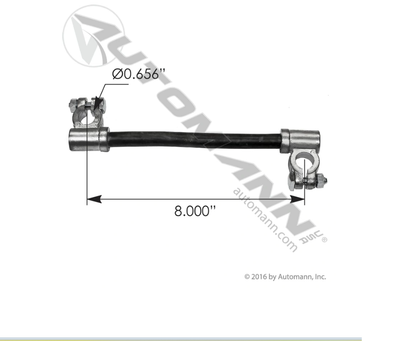 Cable Batt JMPR Angle 2/0 8in Black