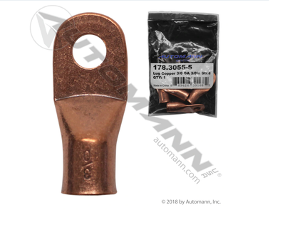 LUG COPPER 3/0 GA 1/2IN STUD - 5PK