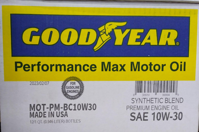 00004 GOODYEAR SYNTHETIC BLEND 10W30 12/1 CASE