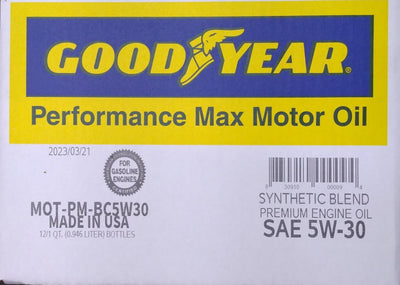 00009 GOODYEAR SYNTHETIC BLEND 5W30 12/1 CASE