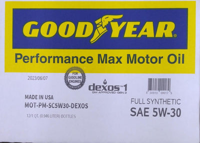 00017 GOODYEAR FULL SYNTHETIC 5W30 12/1 CASE