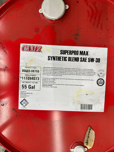 08755 CAM2 SUPERPRO MAX SYNTHETIC BLEND SAE 5W30 55 GAL 40955