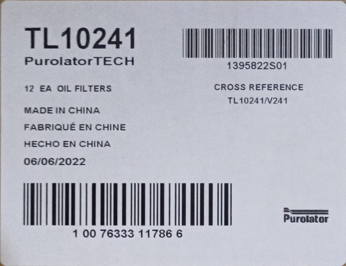 PUROLATOR OIL FILTER TL10241