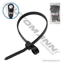 NYLON TIES 8IN LENGTH W/EYELET BLACK 1 UNIT