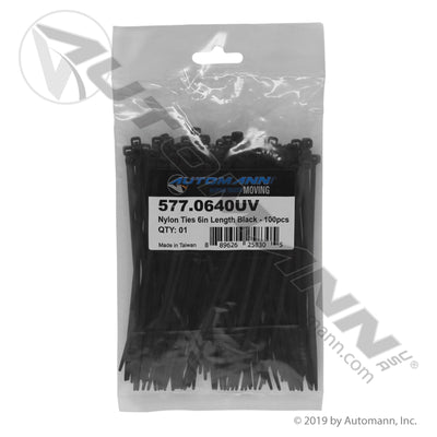 NYLON TIES 6IN LENGTH BLACK