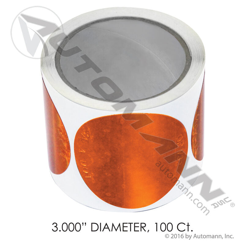 571.CTR3A-100 REFLECTOR 3IN AMBER ADHESIVE 100CT