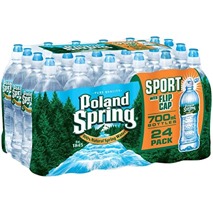 POLAND SPRING WATER SPORTS BOTTLE FLIP CAP 23.07 Oz. 24 PACK